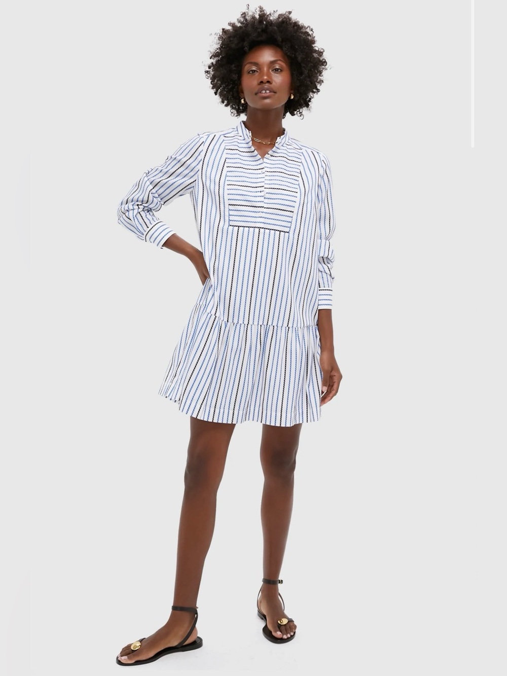 Tuckernuck White Dress with Blue Stripe Mini